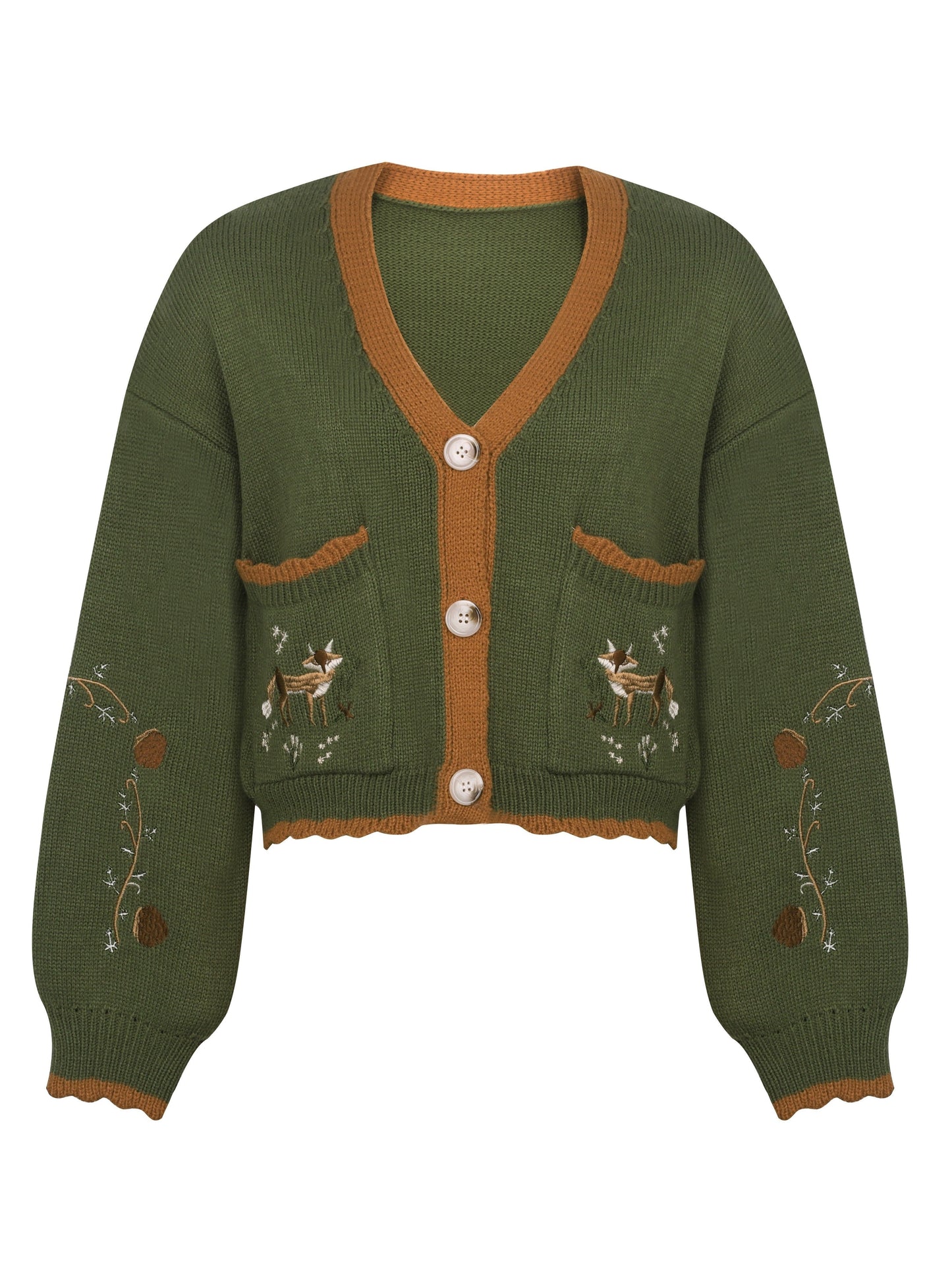 WW | Warm Embroidered Wool Cardigan for Women - Perfect for Everyday Wear