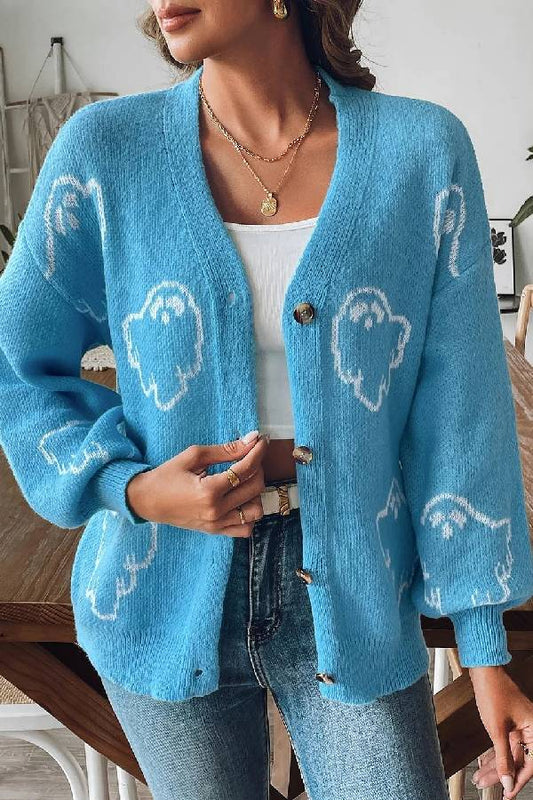 WW | Lockere lässige Cartoon Jacquard-Jacke