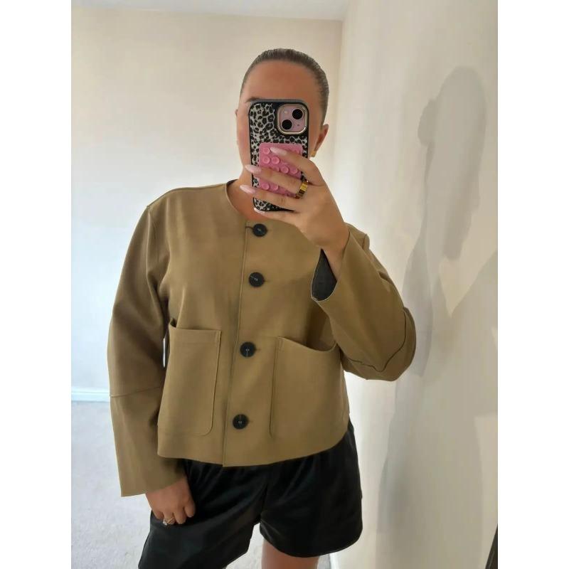WW | Cropped Blazer Jacket with Long Sleeves and Elegant Tailored Fit