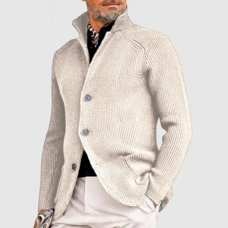 WW | Men's Knitted Stand-Up Collar Cardigan