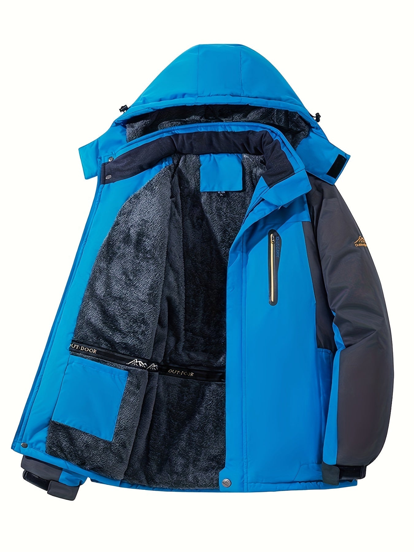 WW | Men's Winter Jacket with Pocket, Fleece Lapel and Button Closure - Perfect for Outdoor Activities