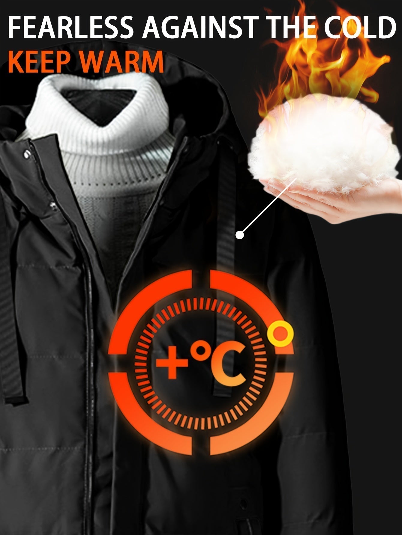WW | Windproof Mid-Length Zipper Hooded Winter Jacket - Ideal for Winter