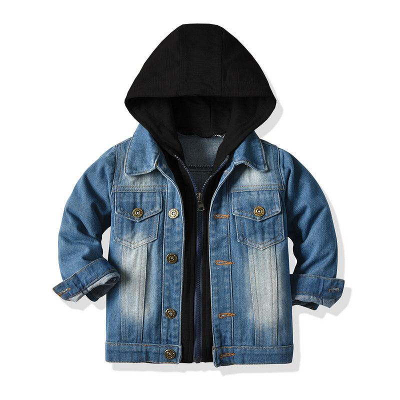 WW Denim-Jacke mit Kapuze