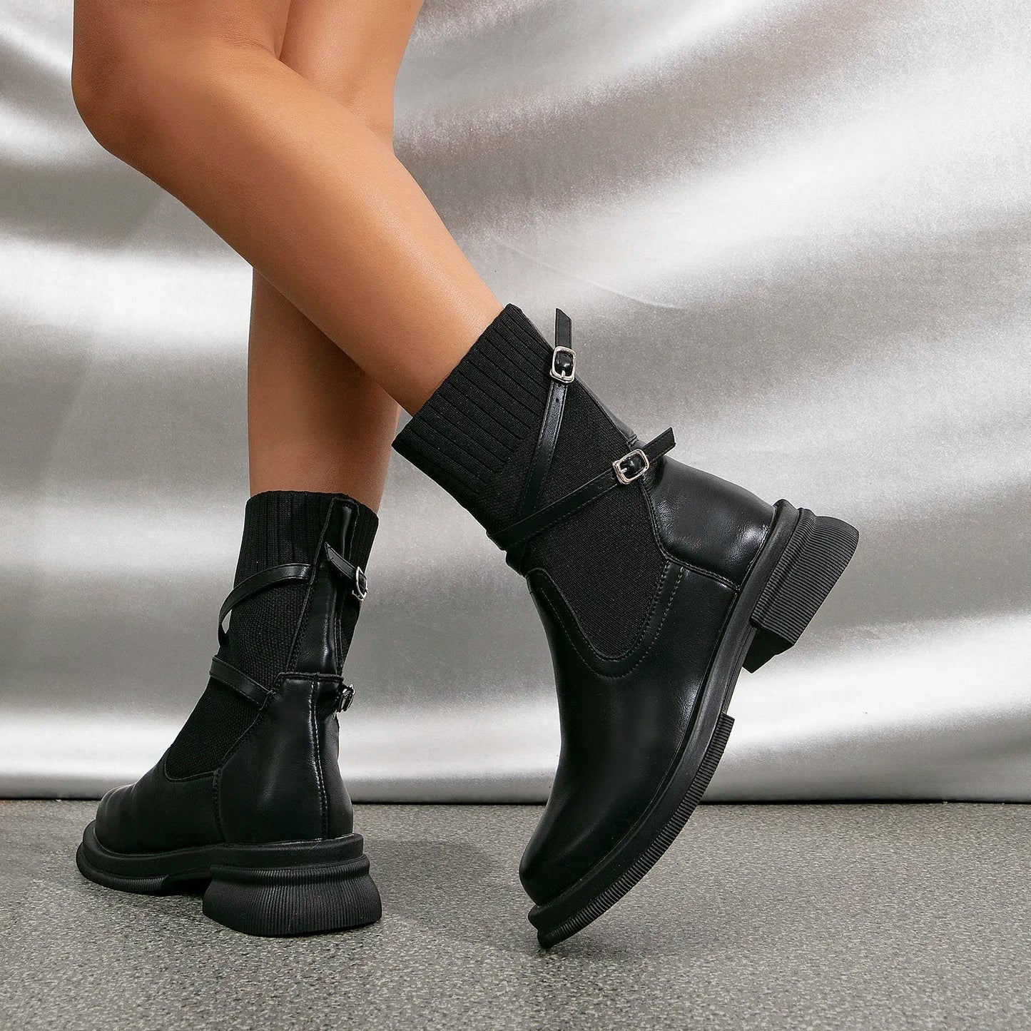 WW | Leder Stiefeletten mit Absatz für Damen - Ideal für den Alltag