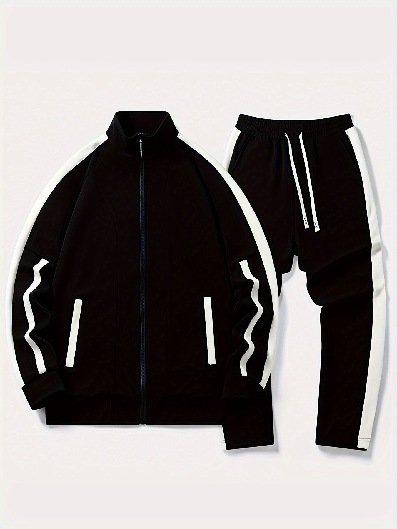 WW | Men's Tracksuit - Sporty Jogging Suit with Contrast Stripes