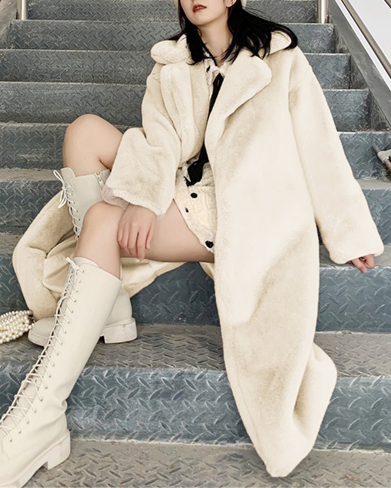 WW | Übergroßer Kunstpelzmantel - Ultra-weiche Wärme - Langschnitt Design - Winter Glam