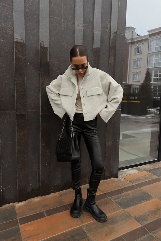 WW | Wollmischung Lockere Jacke