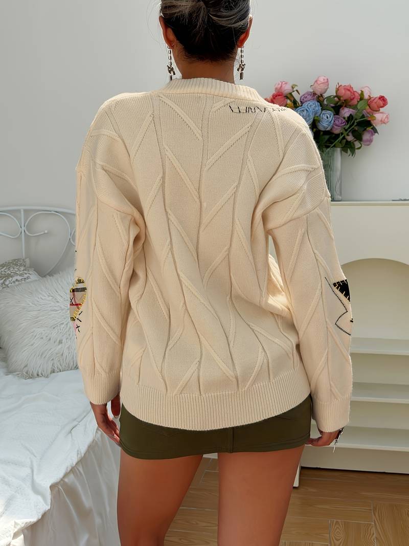 WW | elegant knitted sweater with embroidery