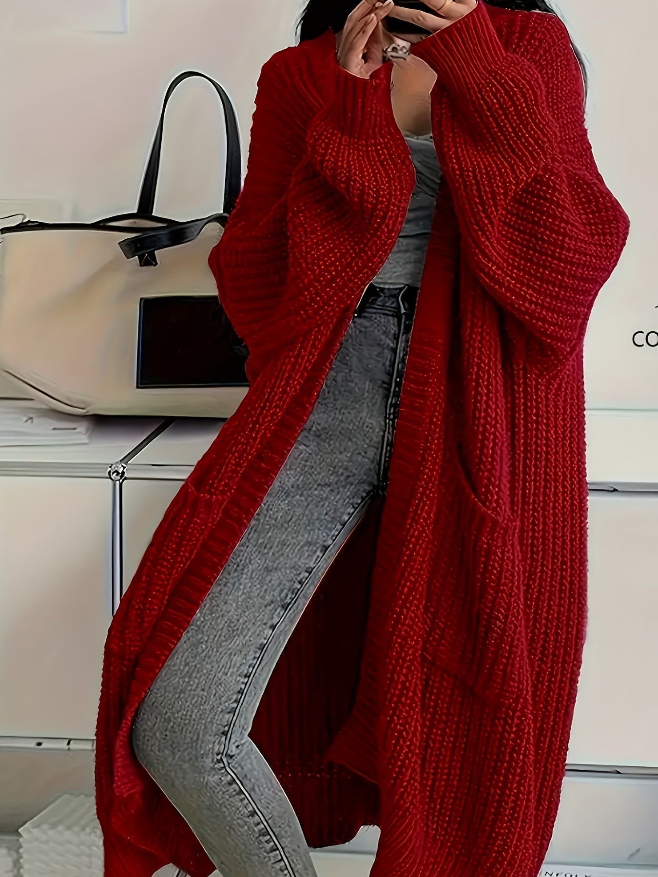 WW | Cozy knit cardigan with belt for women