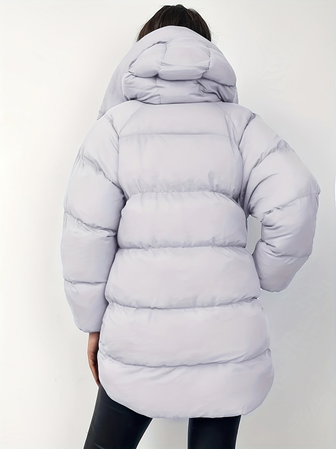 WW | Short Hooded Puffer Jacket with High Collar and Quilted Design