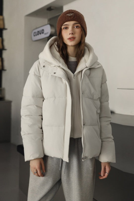 WW | Faux Fur Cropped Puffer Jacket