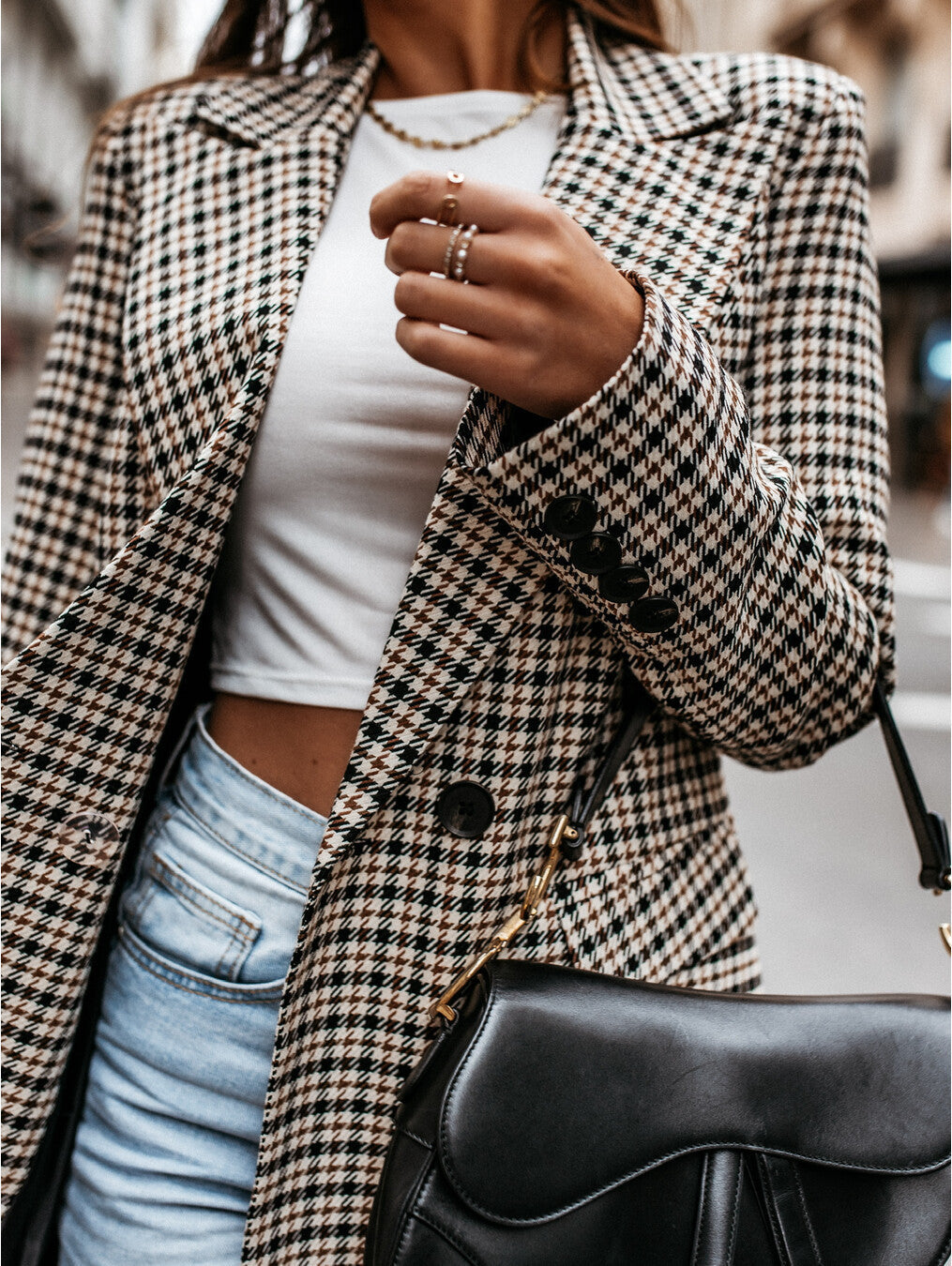 WW | Long Plaid Jacket for Women in Winter