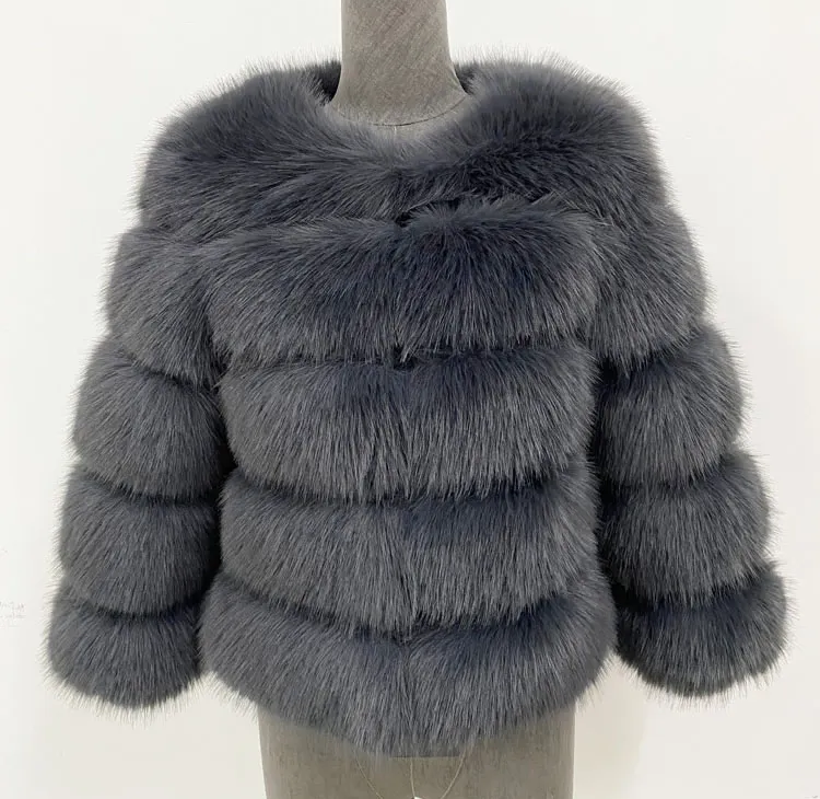 WW | Women's plush faux leather coat
