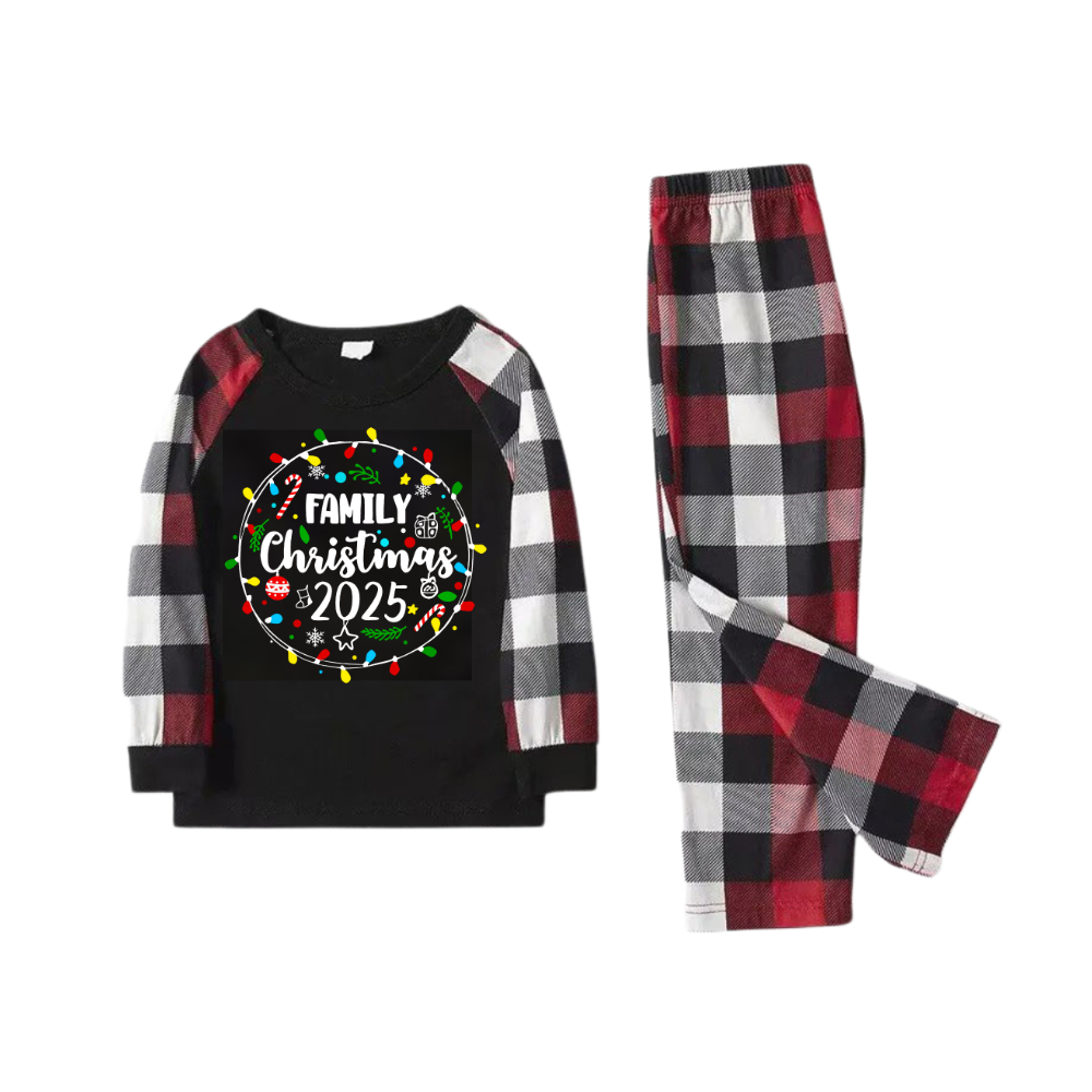 WW | "Family Christmas 2025" Pattern Ⅱ - Red&Black&White Plaid Matching Pajamas
