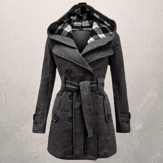 WW | Warm And Trendy Winter Coat With Belt And Hood Made Of Cotton