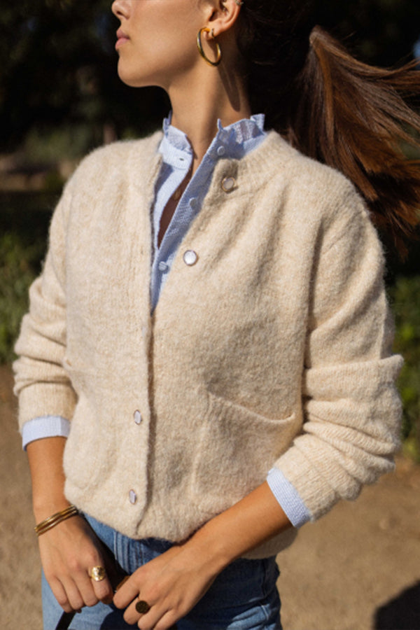 WW | Rundhals-Cardigan mit Lockerer Passform