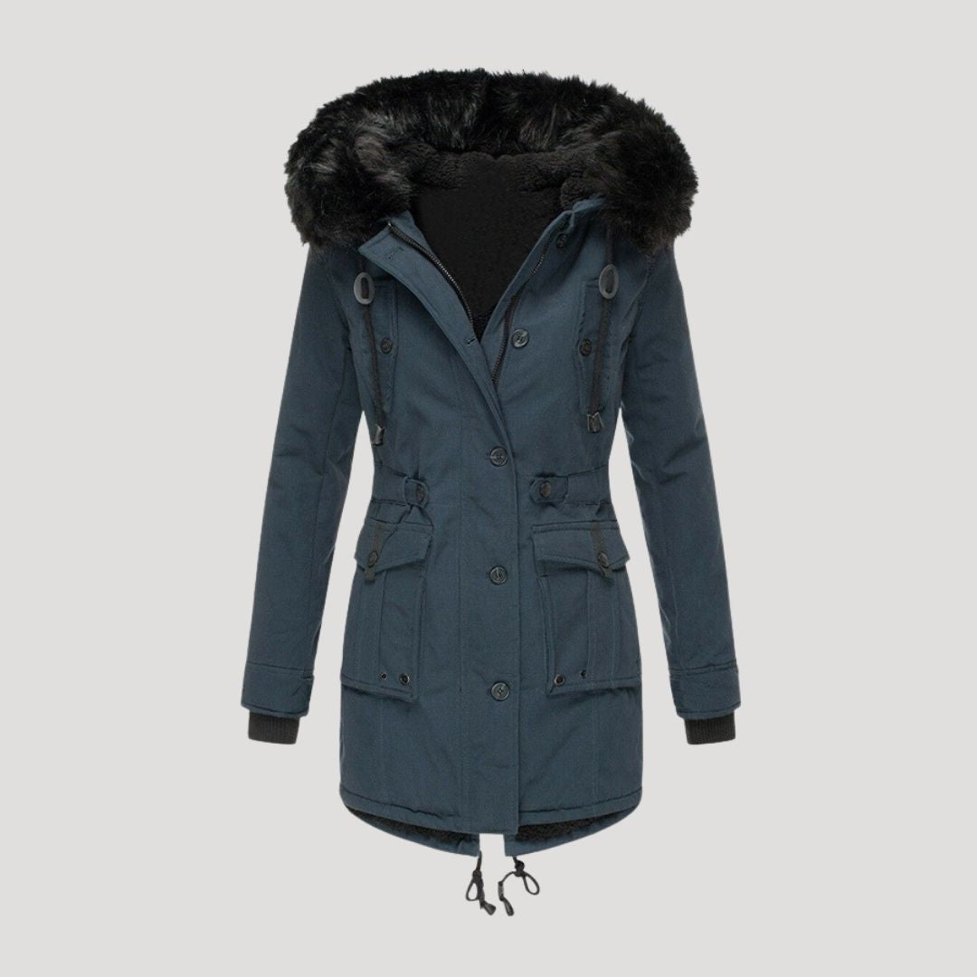 WW | Damen wasserdichte Winterparka mit Kunstfellkapuze