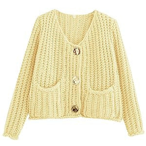 WW | Cozy Chic Damenstrickjacke mit Knöpfen und Taschen