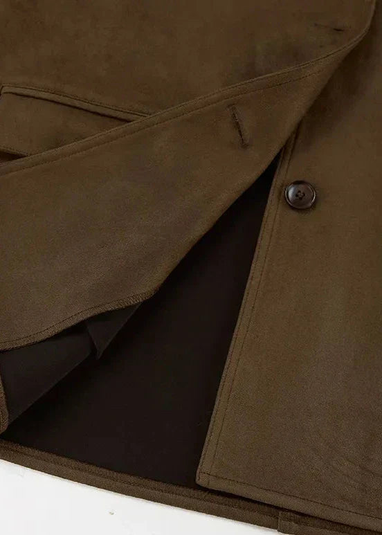 WW | Samt Wildlederjacke mit Retro-Revers