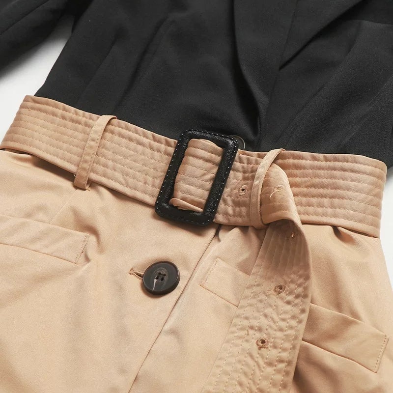 WW | Long two-tone women's coat