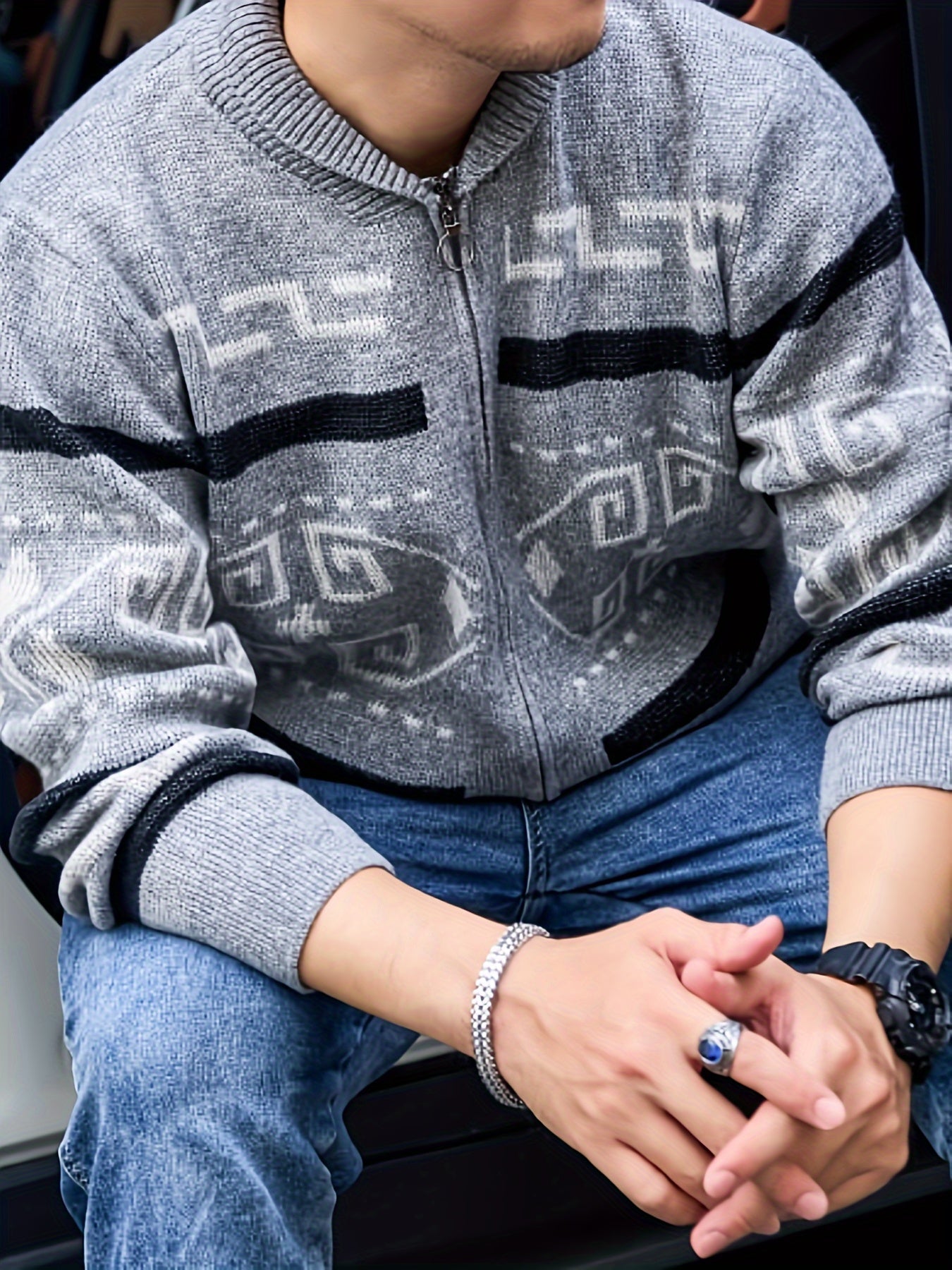 WW | Lässige Herren-Strickjacke mit Reißverschluss