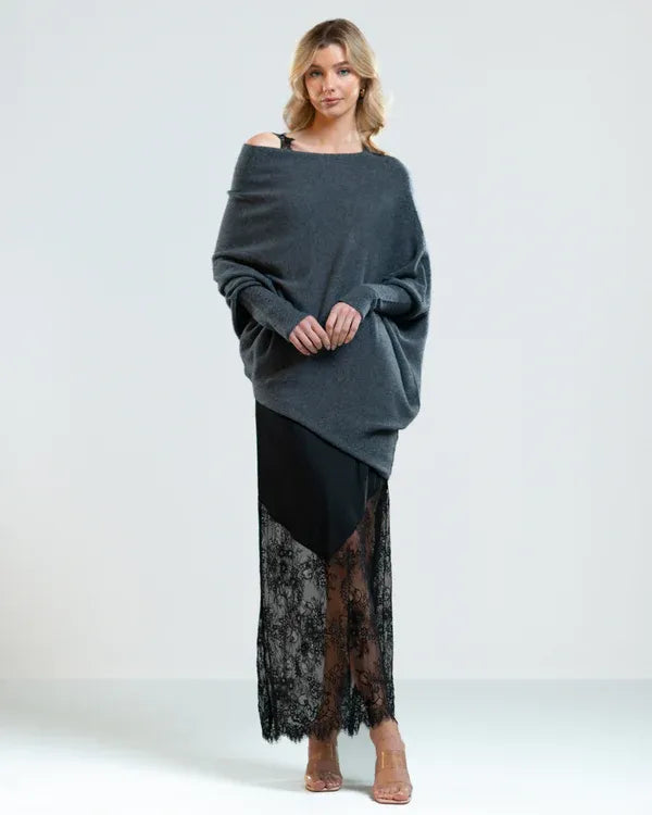 WW | Asymmetrischer Damenpullover mit eleganter Drapierung