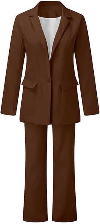 WW Women's Suit - Stylish Two-Piece with Blazer & Long Trousers, Elegant Pant Suit for Business, Evening & Events