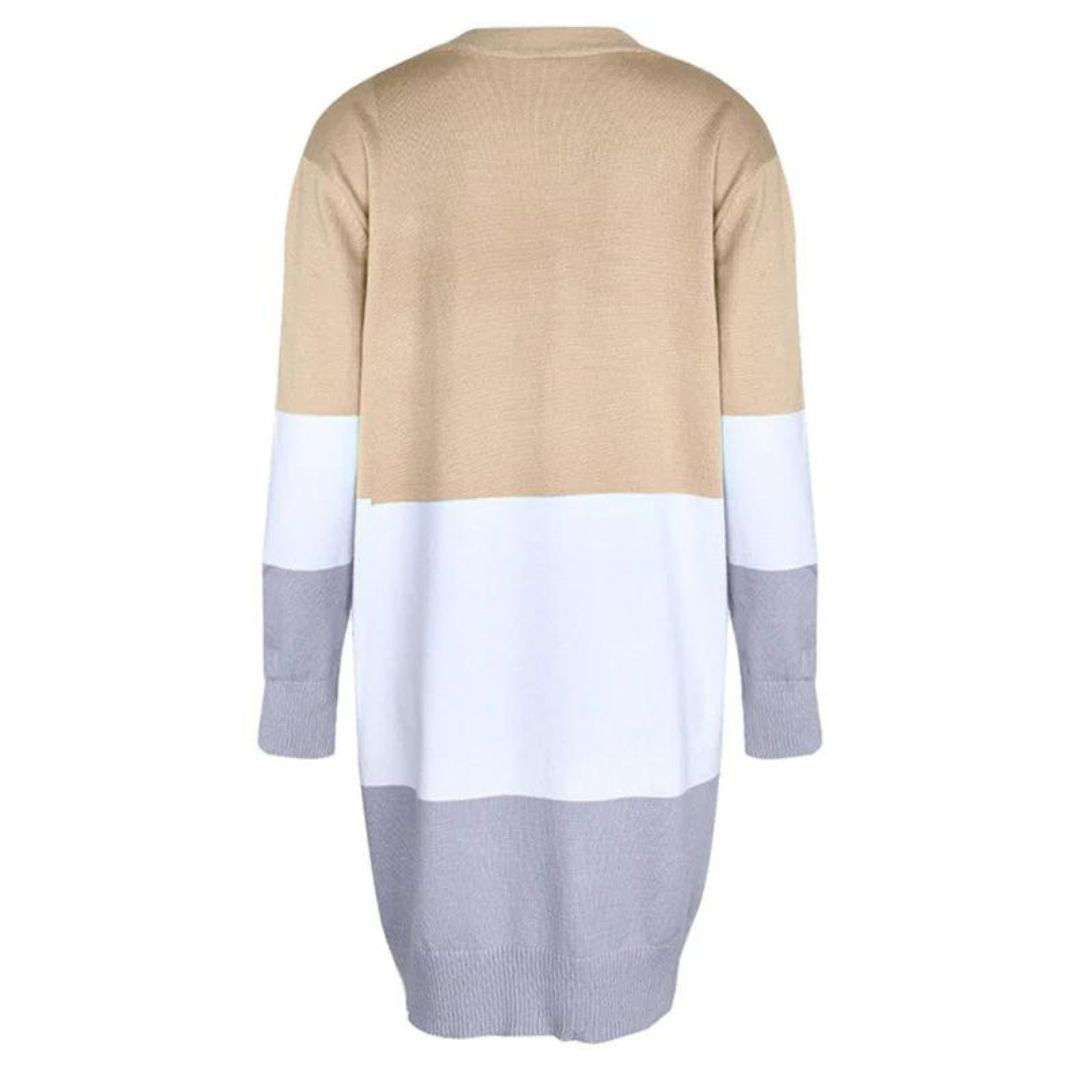 WW | Strickjacke mit Farbblock und offener Front