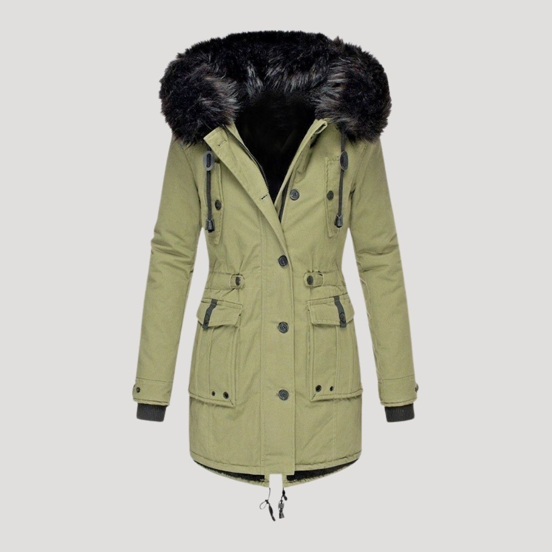 WW | Damen wasserdichte Winterparka mit Kunstfellkapuze