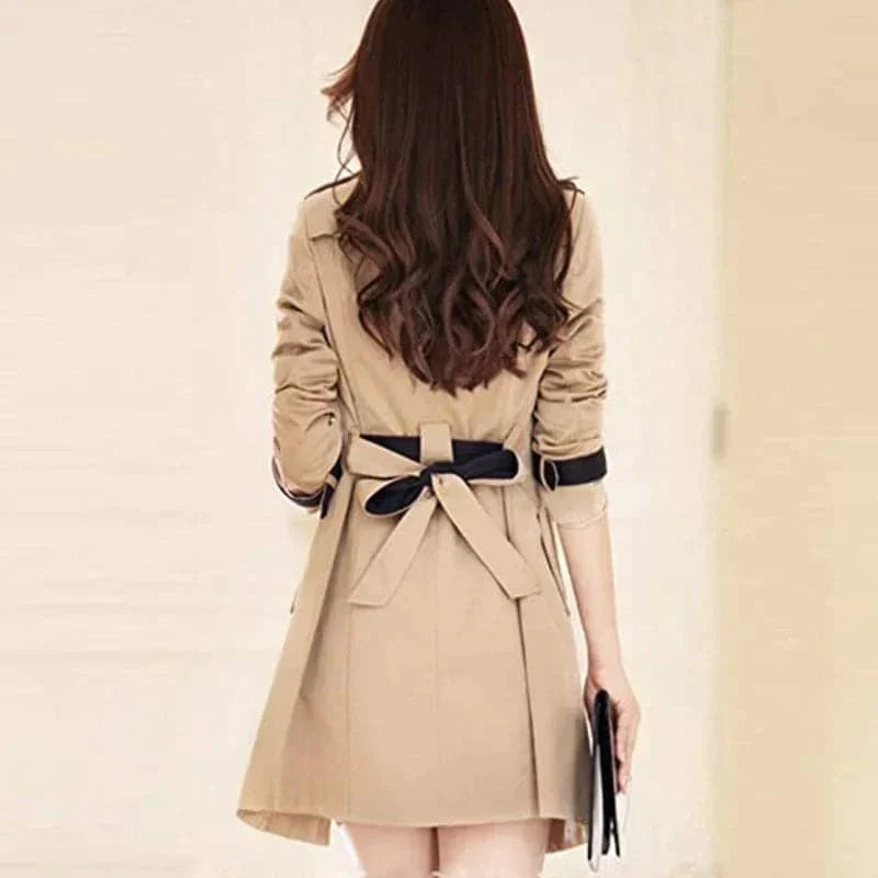WW | Trenchcoat Doppelreiher Mittellang Taillierte Passform Gürtel