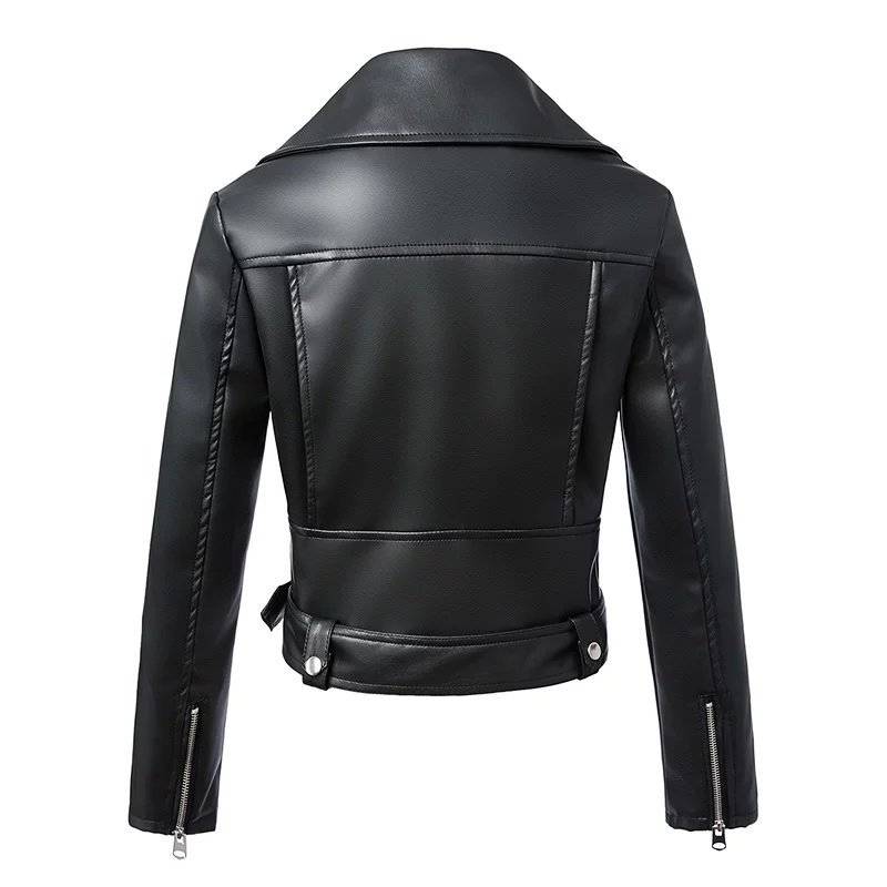 WW | PU-Leder Motorradjacke - Schicker & Frecher Stil - Mit Gürtel in der Taille - Moderne Außenbekleidung