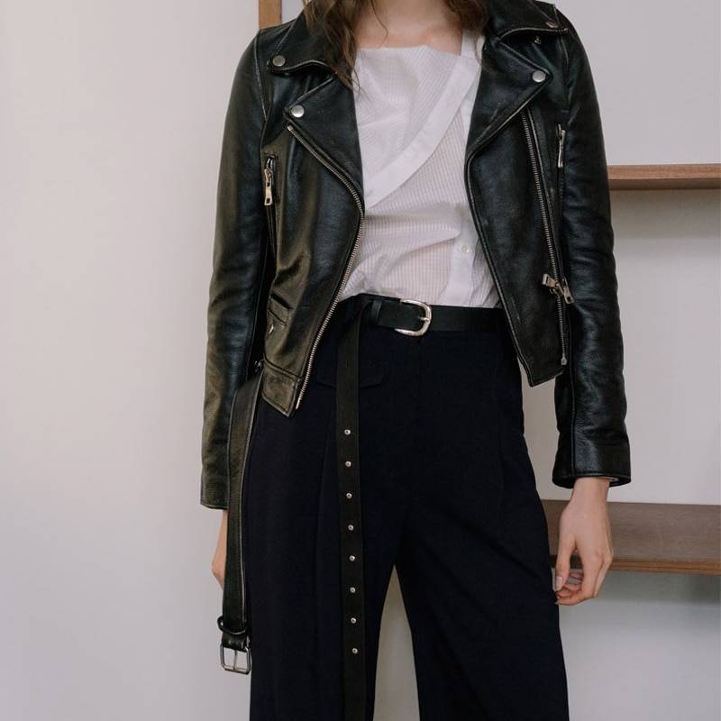 WW | PU-Leder Motorradjacke - Schicker & Frecher Stil - Mit Gürtel in der Taille - Moderne Außenbekleidung