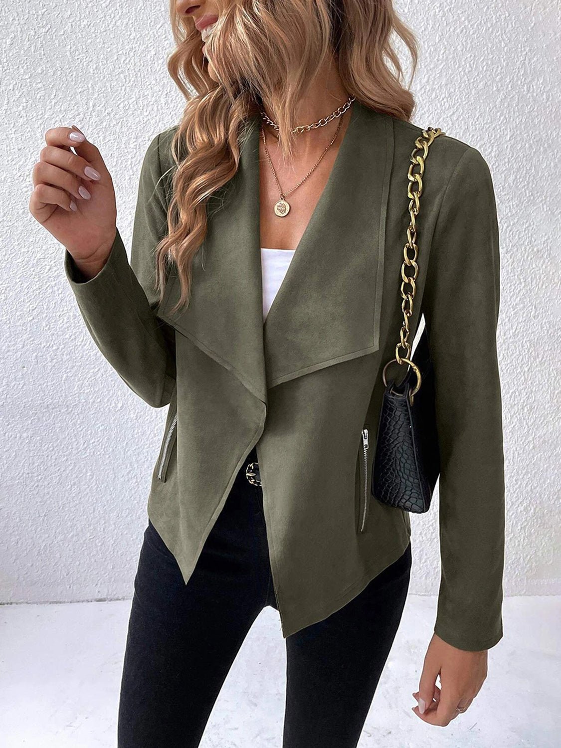 WW | Kunstlederjacke - Leicht & Schick - Offenes Vorderdesign - Vielseitige Schicht