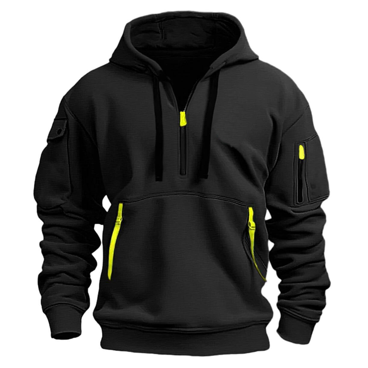 WW | Hoodie with Zipper Pockets - Street Style Pullover with Hood and Utility Design