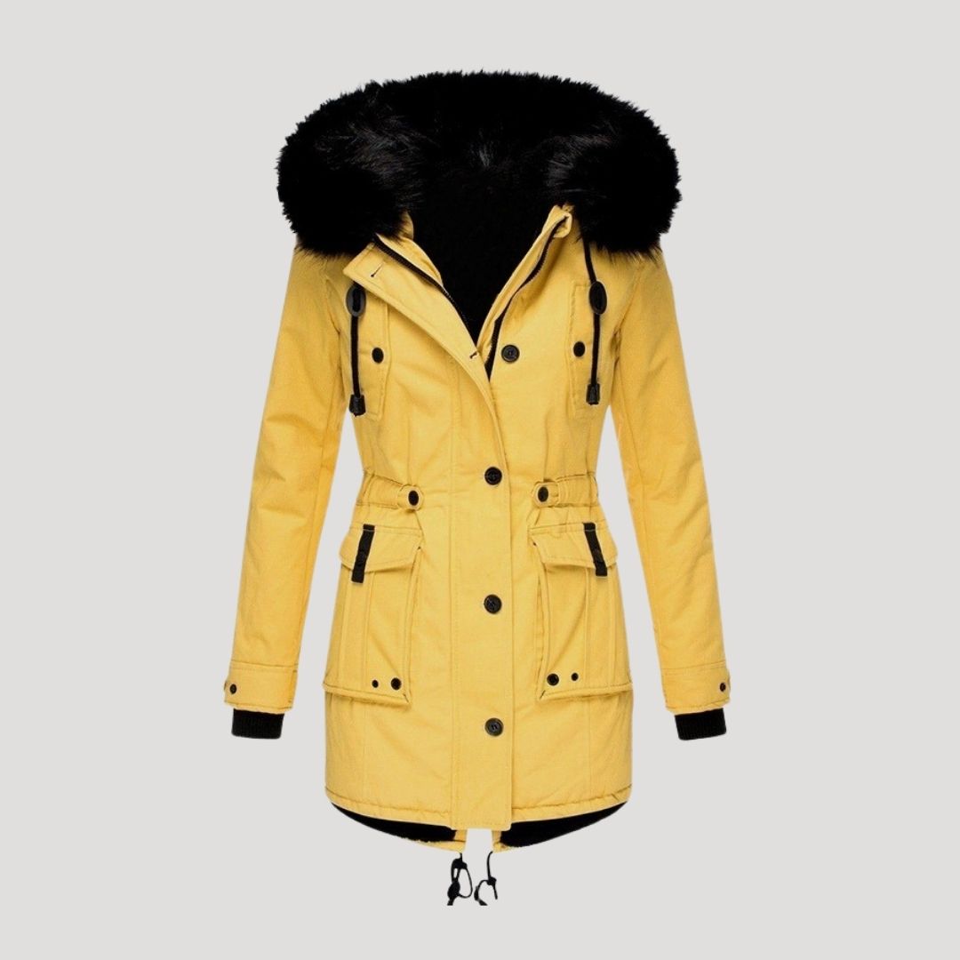 WW | Damen wasserdichte Winterparka mit Kunstfellkapuze