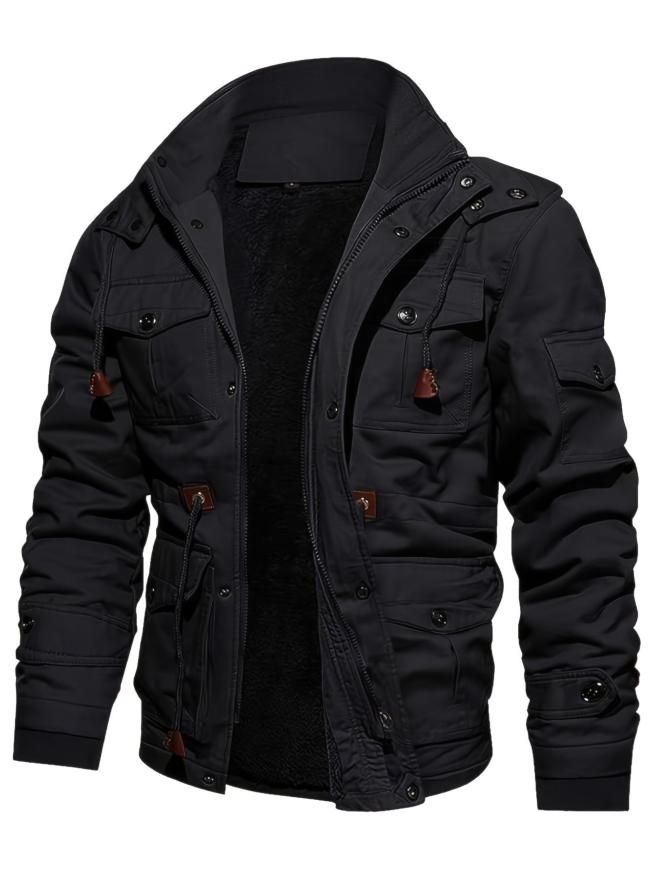 WW | Warm Fleece Hooded Cargo Outdoor Jacket For Men - Perfect For Outdoor Activities
