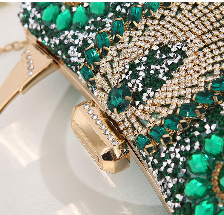 WW Metallic Handcrafted Diamond-Inlaid Evening Bag