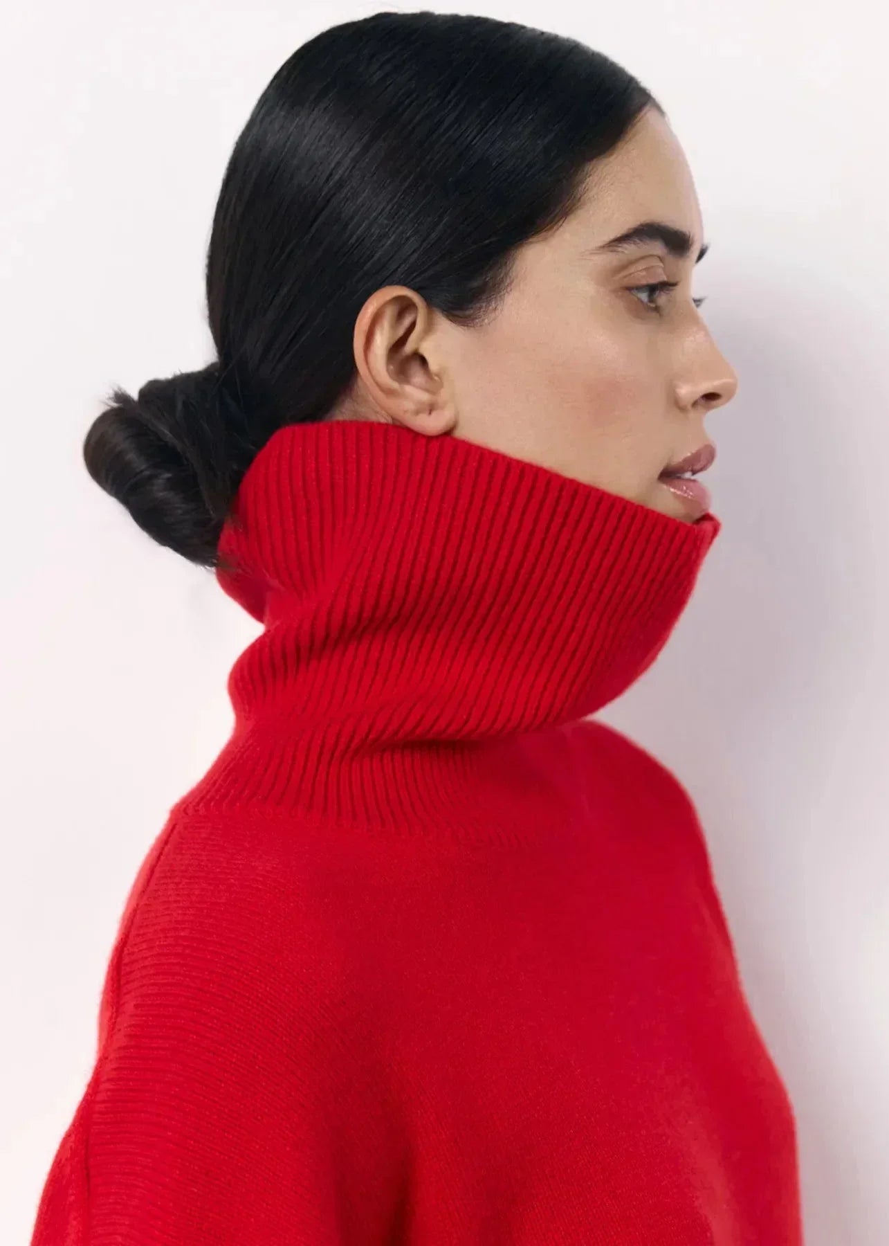 WW | Oversized Red Turtleneck Knit Sweater