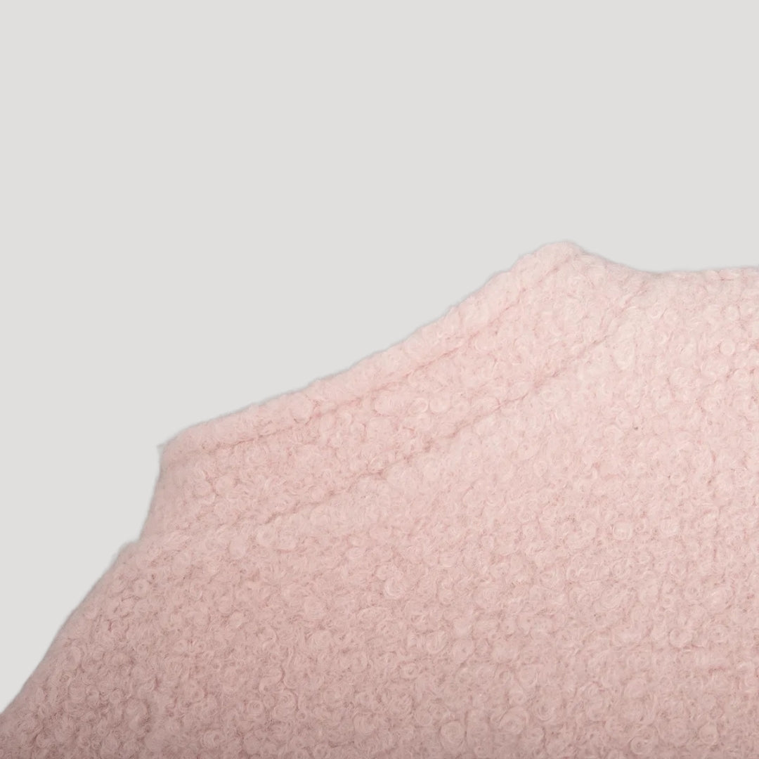 WW | Damen Boucle Teddy Bomber Jacke pink mit Reißverschluss