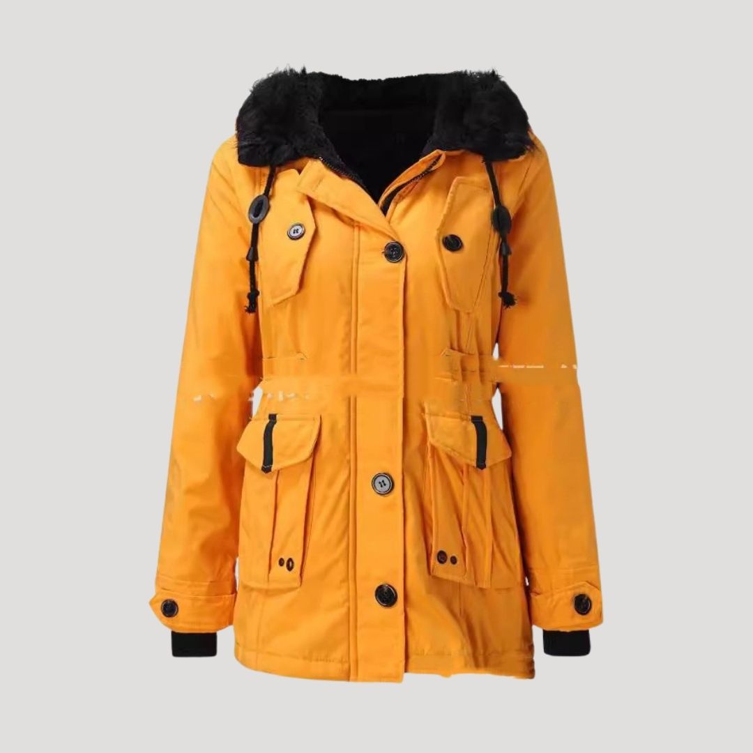 WW | Damen wasserdichte Winterparka mit Kunstfellkapuze