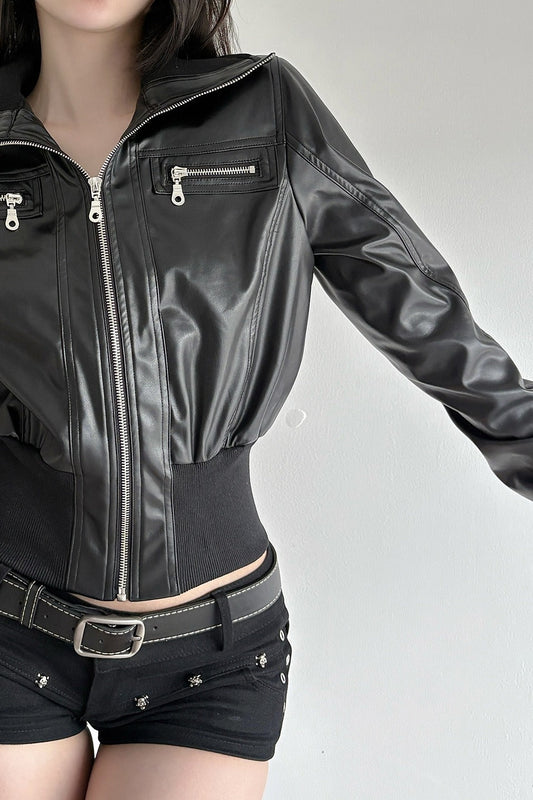 WW | Taillenkürzlederjacke