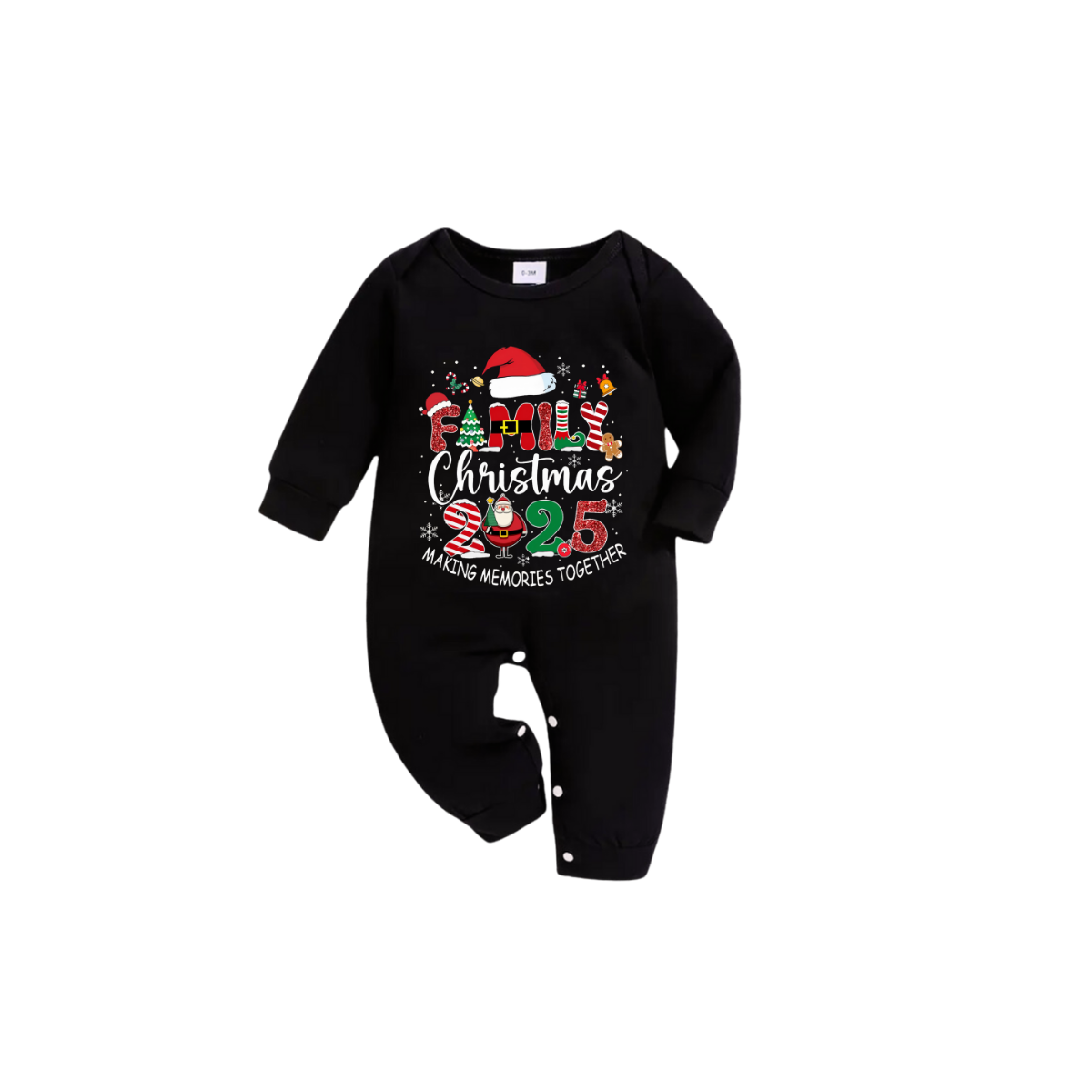 WW | Black Top and Green Plaid Trousers Christmas Pyjama Set with "Family Christmas 2025 Making Memories Together" Print