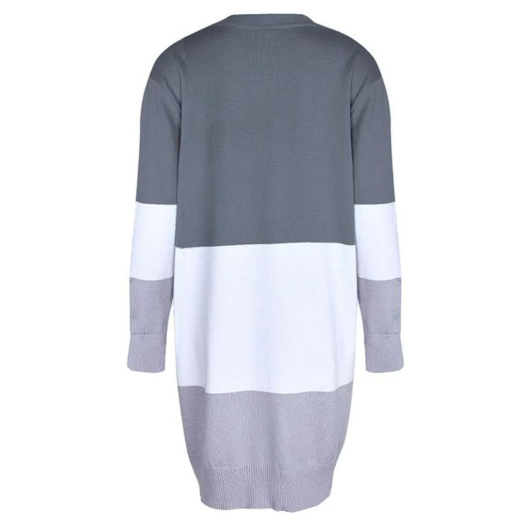 WW | Strickjacke mit Farbblock und offener Front