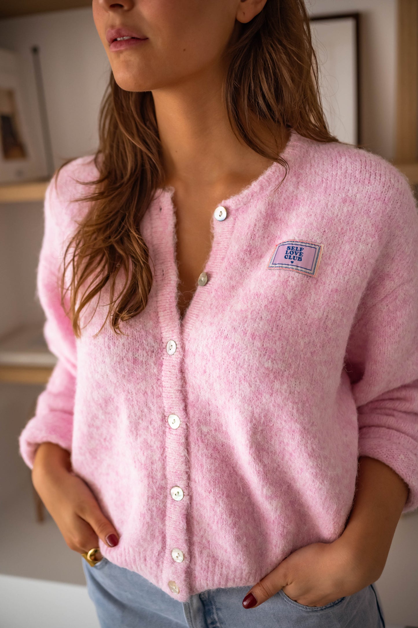 WW | Chic pink quilted cardigan for layered looks