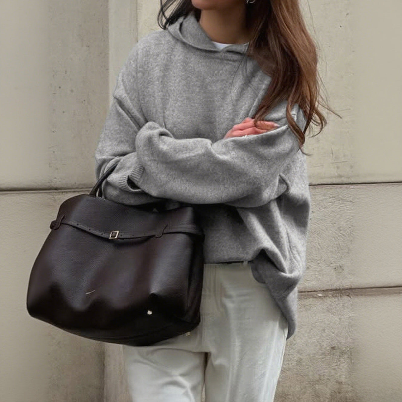 WW | Lockere Strickpullover mit Rundhals