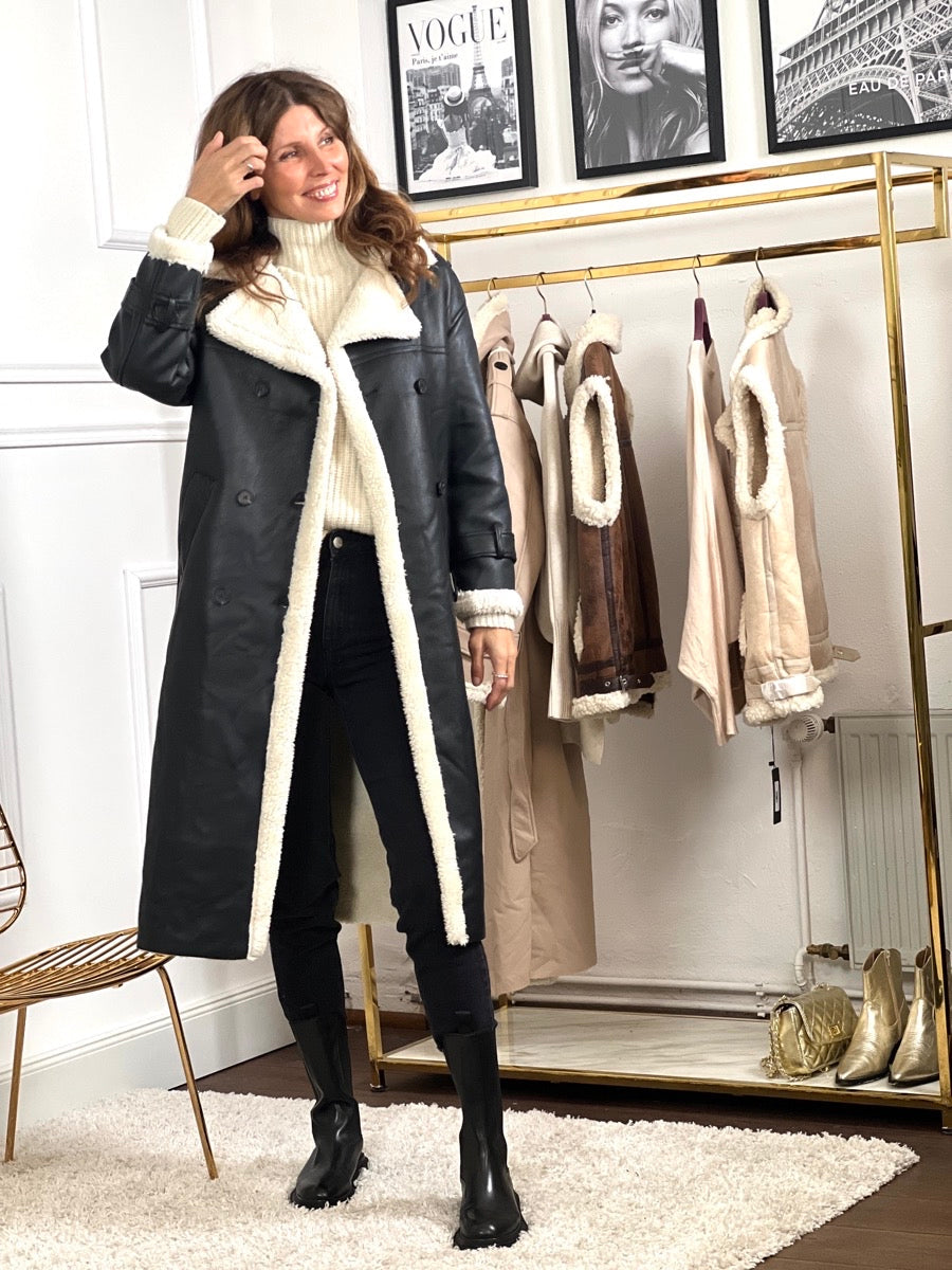 WW | Women's Soft Faux Fur Belt at the Waist Elegant Long Style