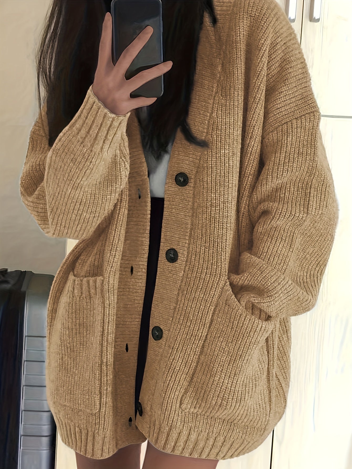 WW | warmer Baumwollstrickwaren-Cardigan für Damen - Ideal für Winter