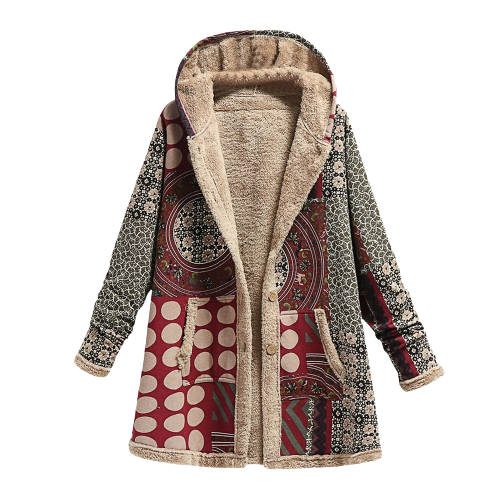 WW | Elegant and Warm Women's Patchwork Sheepskin Sweater Jacket