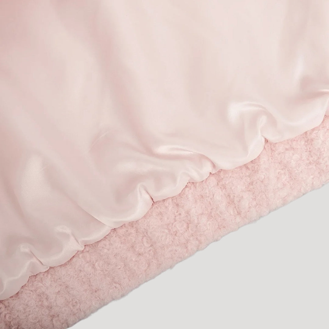 WW | Damen Boucle Teddy Bomber Jacke pink mit Reißverschluss