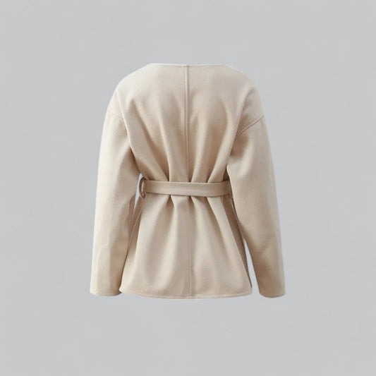 WW | Belted Coat with Deep V-Neck